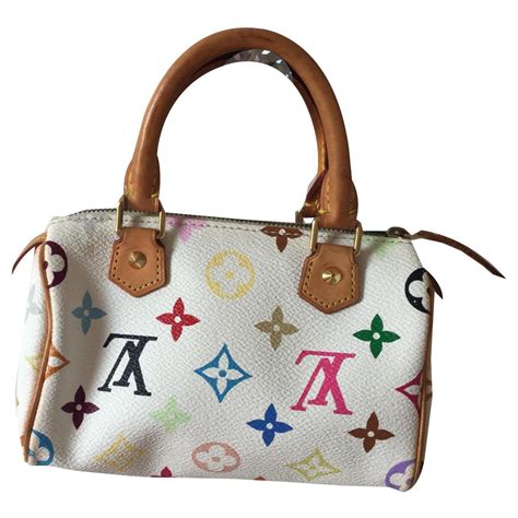 Speedy cloth handbag Louis Vuitton White in Cloth 